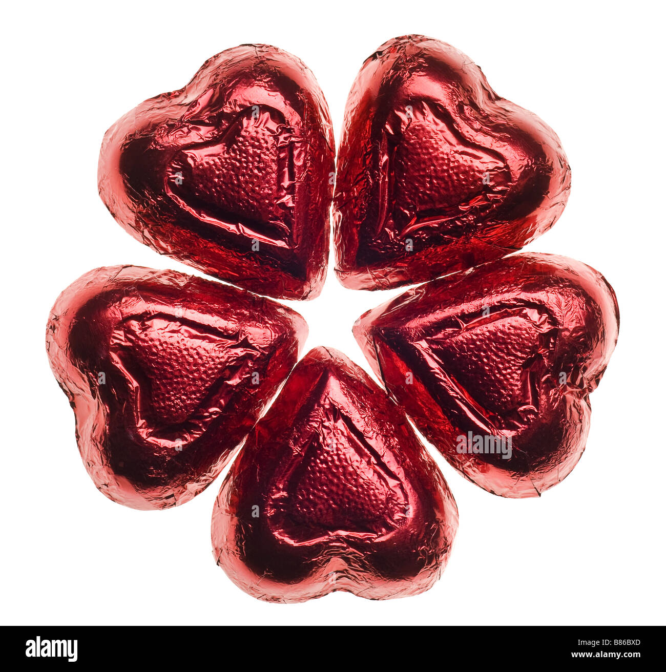 Bonbons Coeur Saint-valentin isolé sur fond blanc Banque D'Images