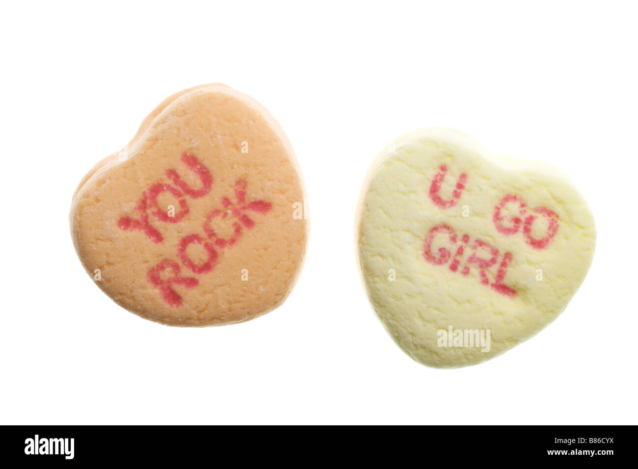 Bonbons Coeur Saint-valentin isolé sur fond blanc Banque D'Images