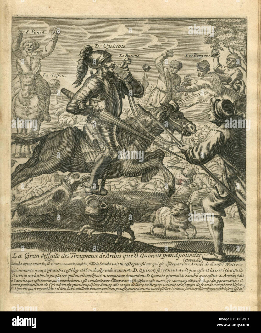 Les aventures de Don Quichotte et Sancho Pansa. Illustration Banque D'Images