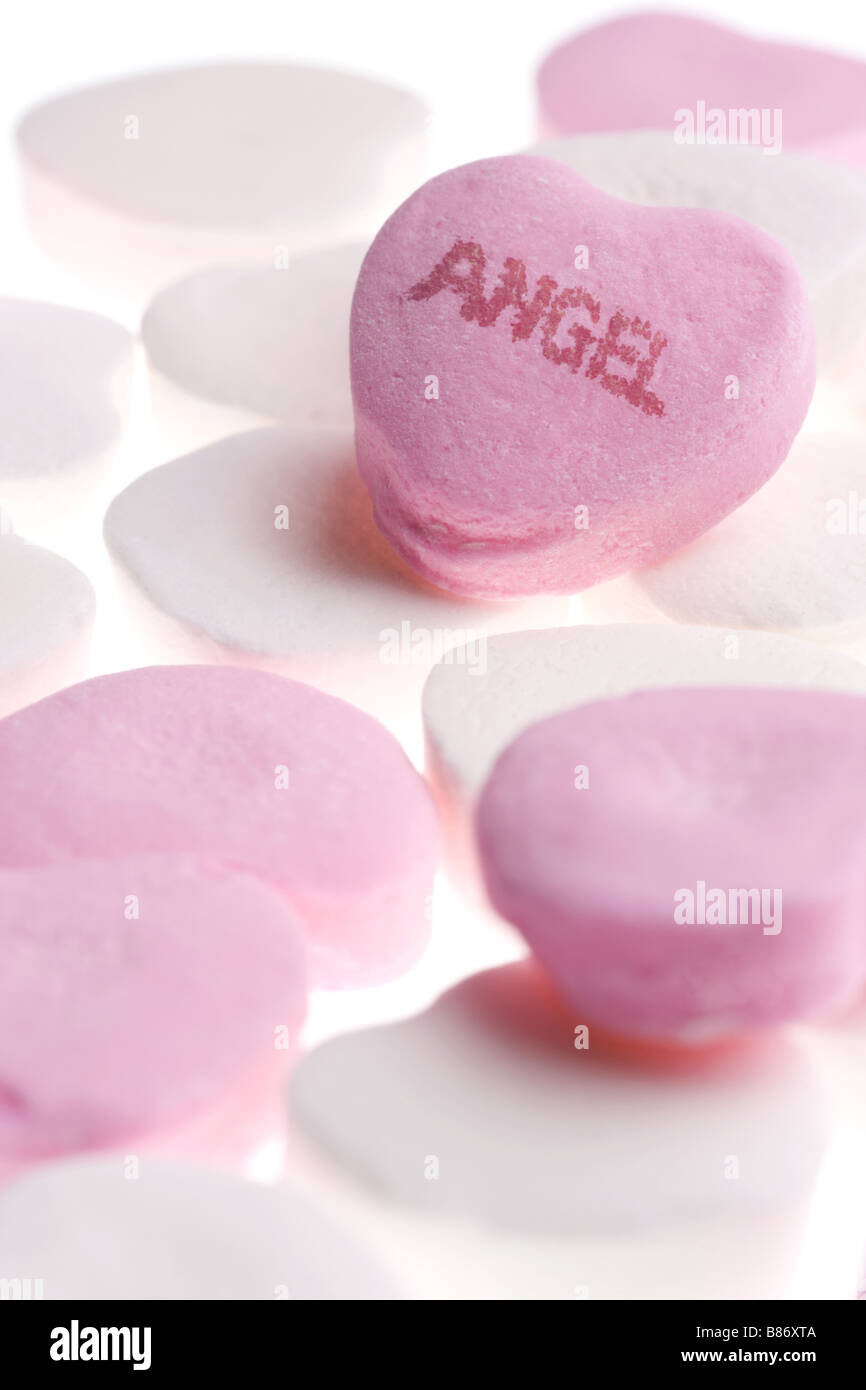 Bonbons Coeur Saint-valentin isolé sur fond blanc Banque D'Images