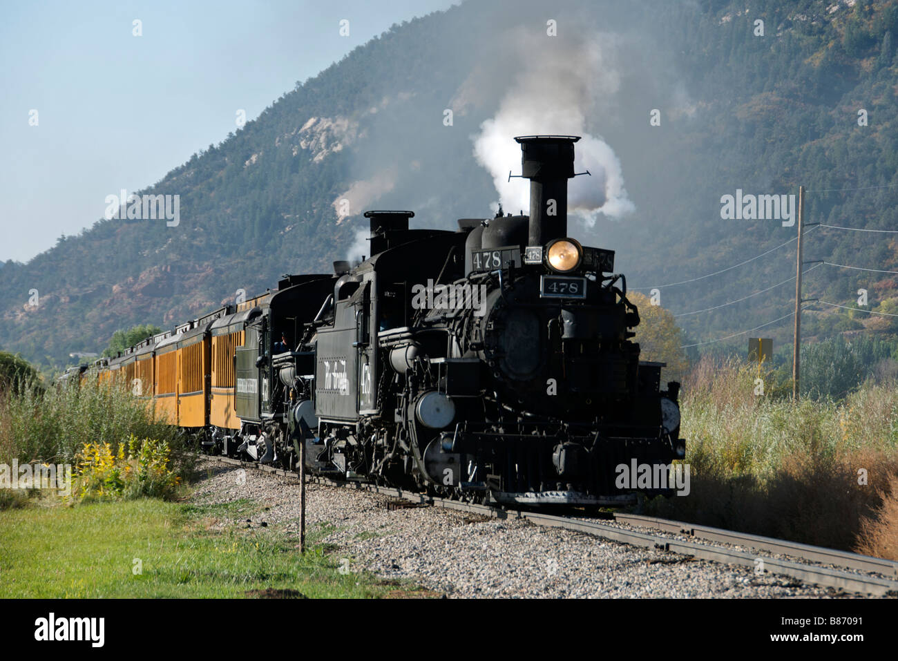 Durango Silverton Narrow Gauge steam train Colorado USA Banque D'Images