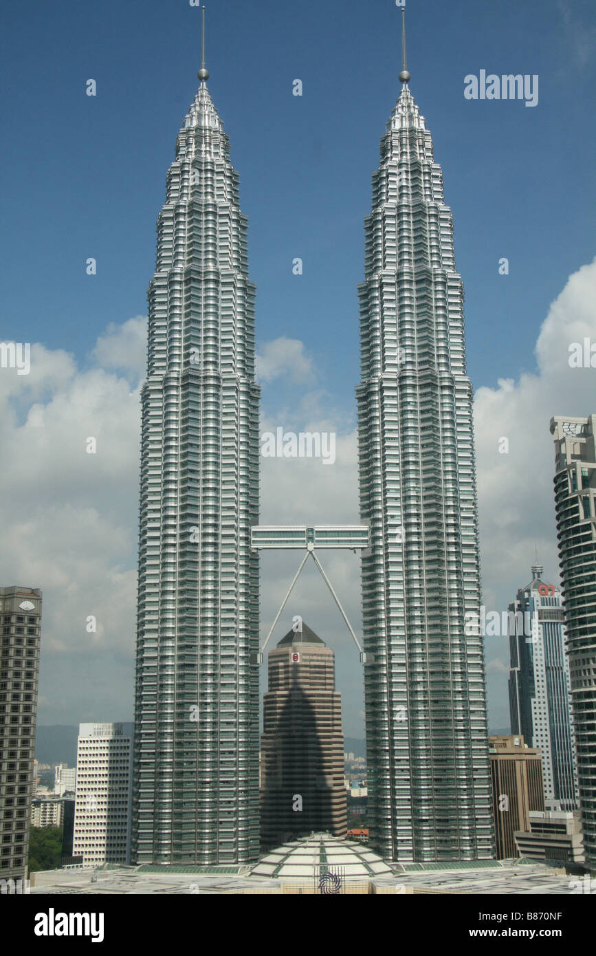 Photographie de la célèbre Tours Petronas à Kuala Lumpur, Malaisie Banque D'Images