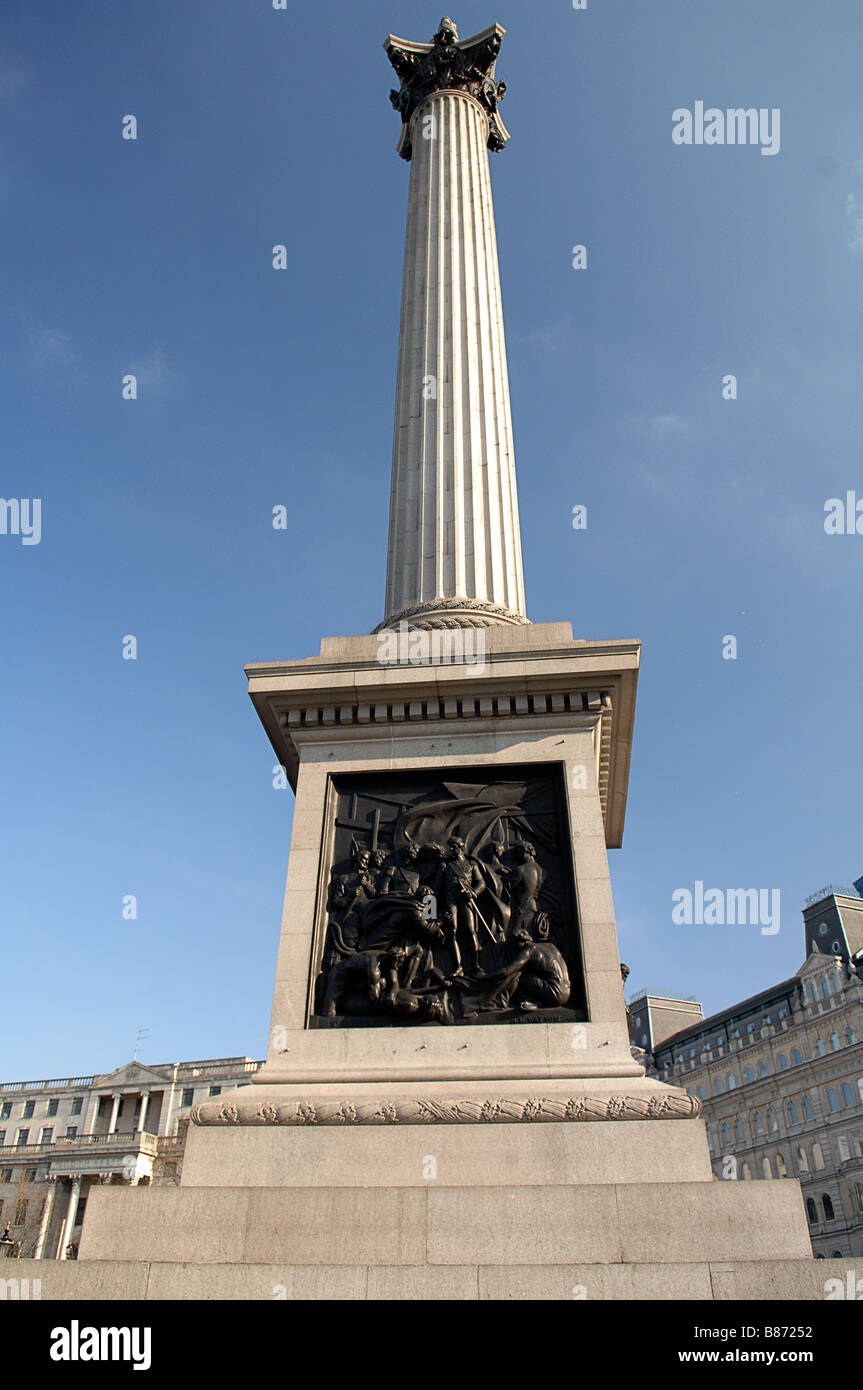 La Colonne Nelson de Londres Uk Banque D'Images