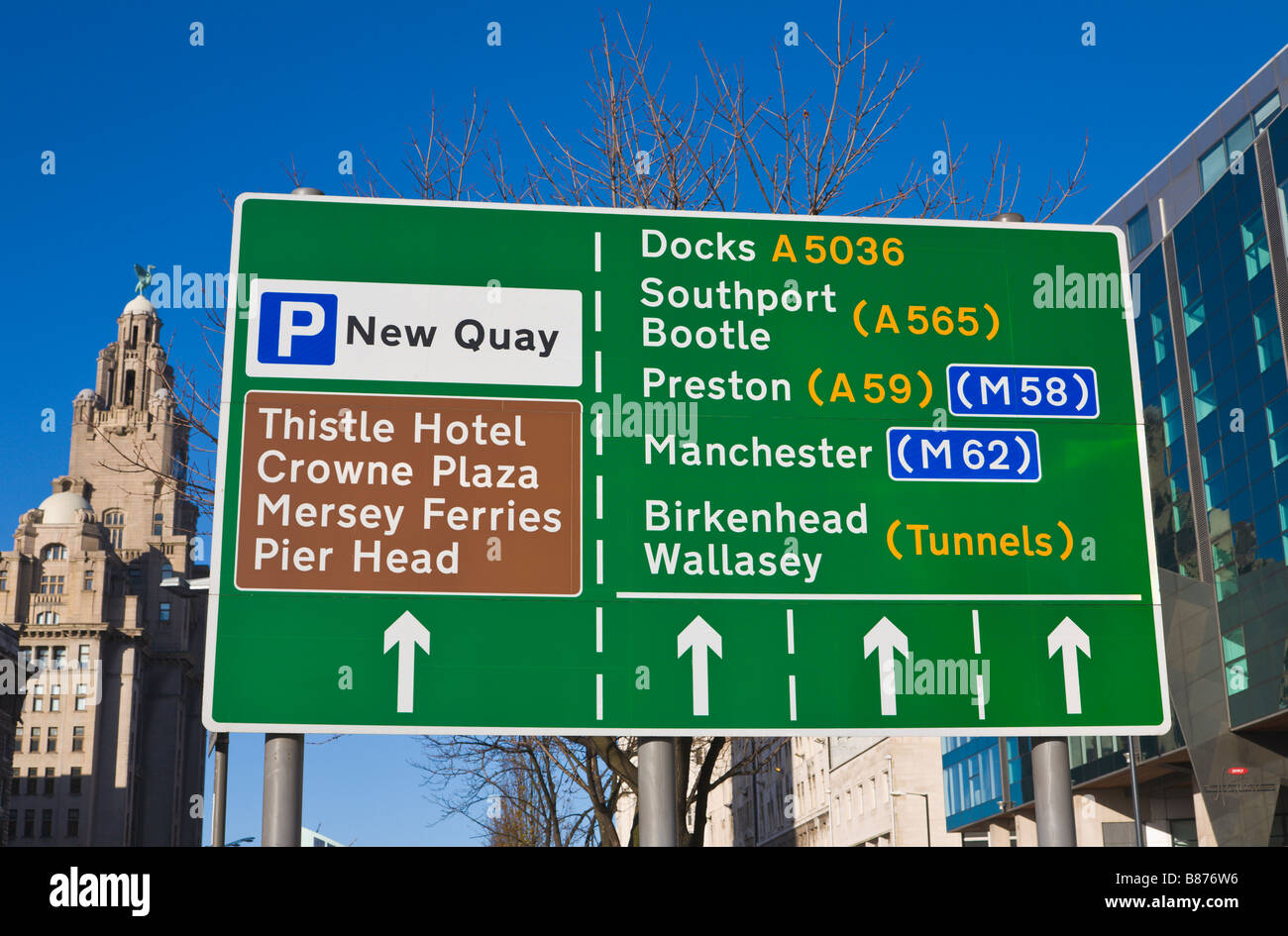 Road sign, Liverpool, Merseyside, Angleterre Banque D'Images