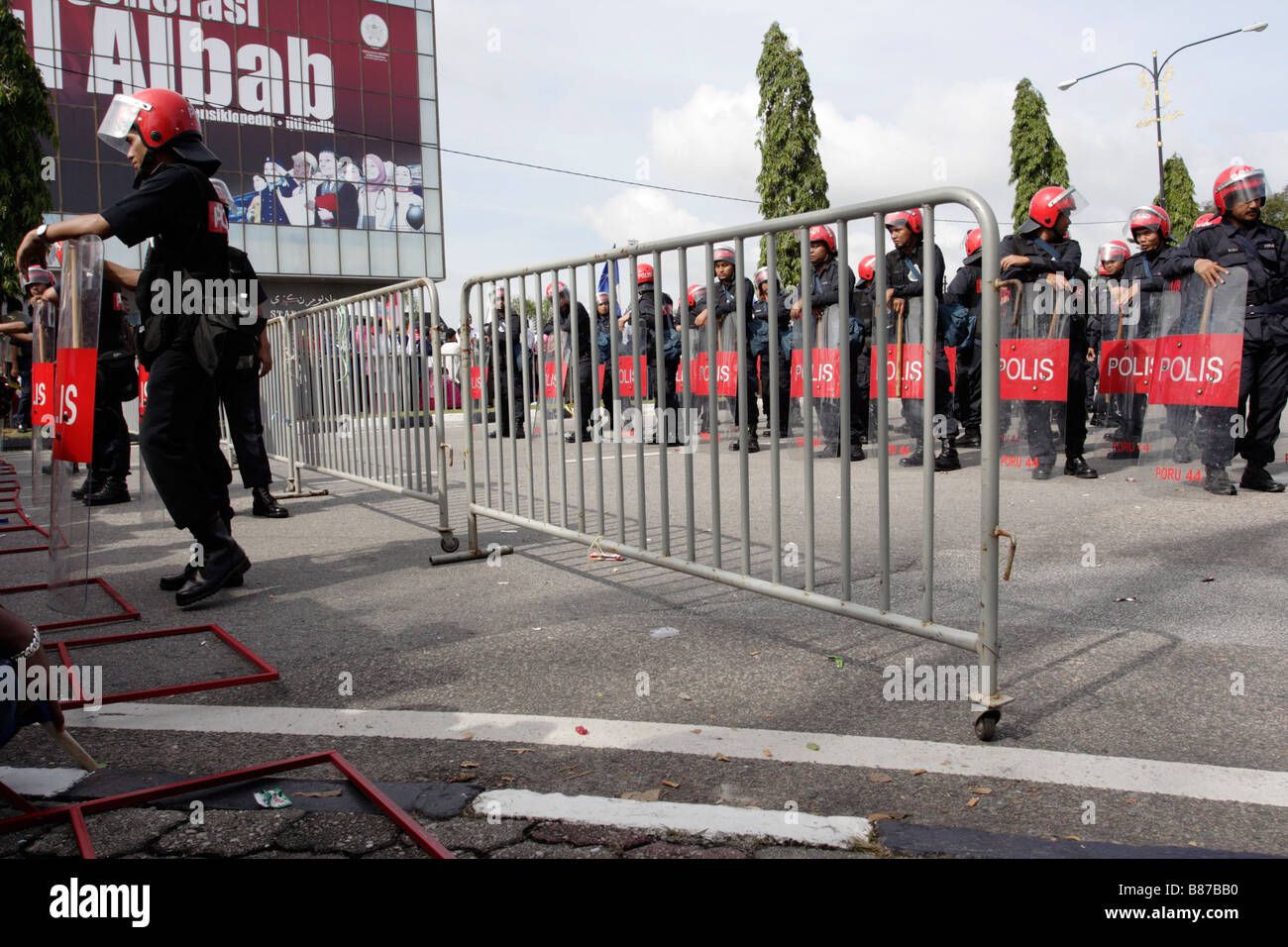 Malaysian police anti-émeutes. Banque D'Images