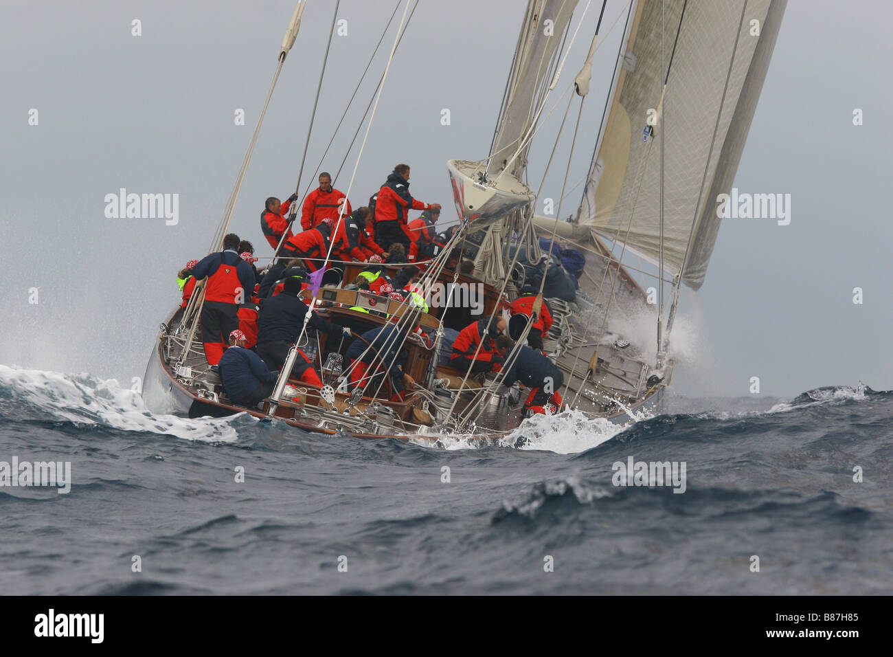 Velsheda durant la régate Voiles de St Tropez Banque D'Images