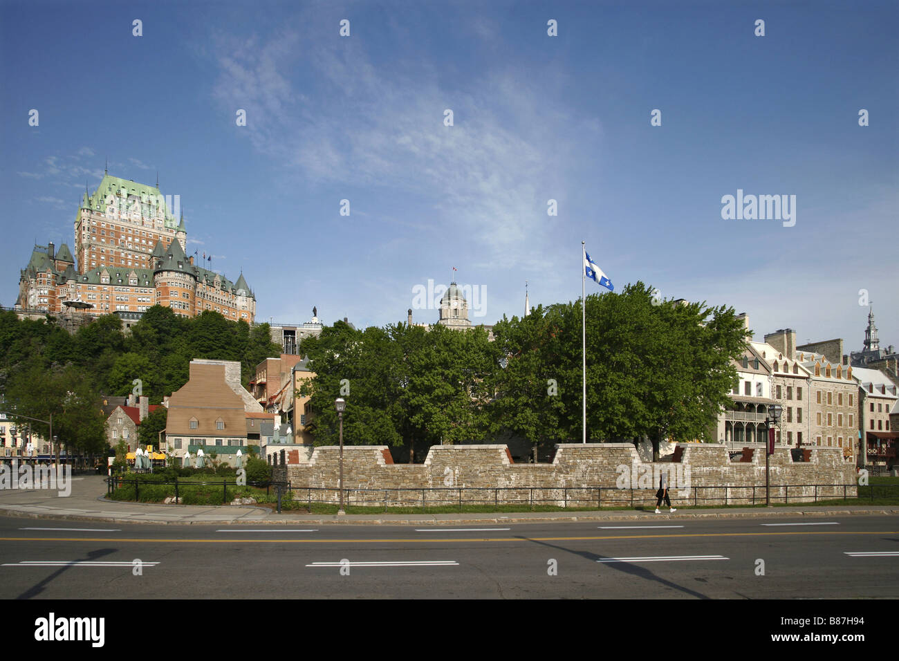 Château Frontenac & Quartier Petit Champlain, Québec, Québec, Canada Banque D'Images