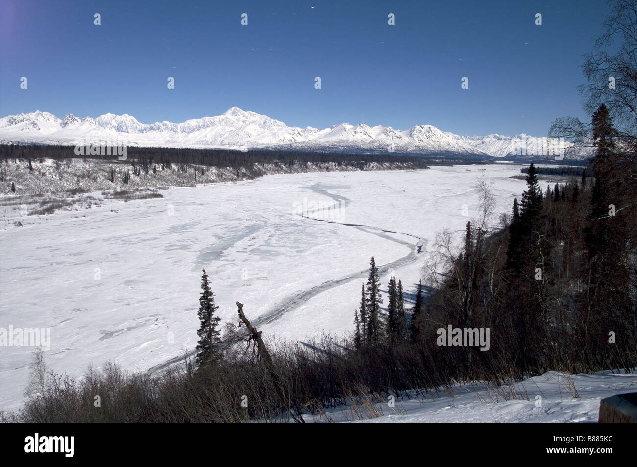 Mt McKinley Montagnes Alaska Denali National Park États-Unis Amérique du Nord Banque D'Images