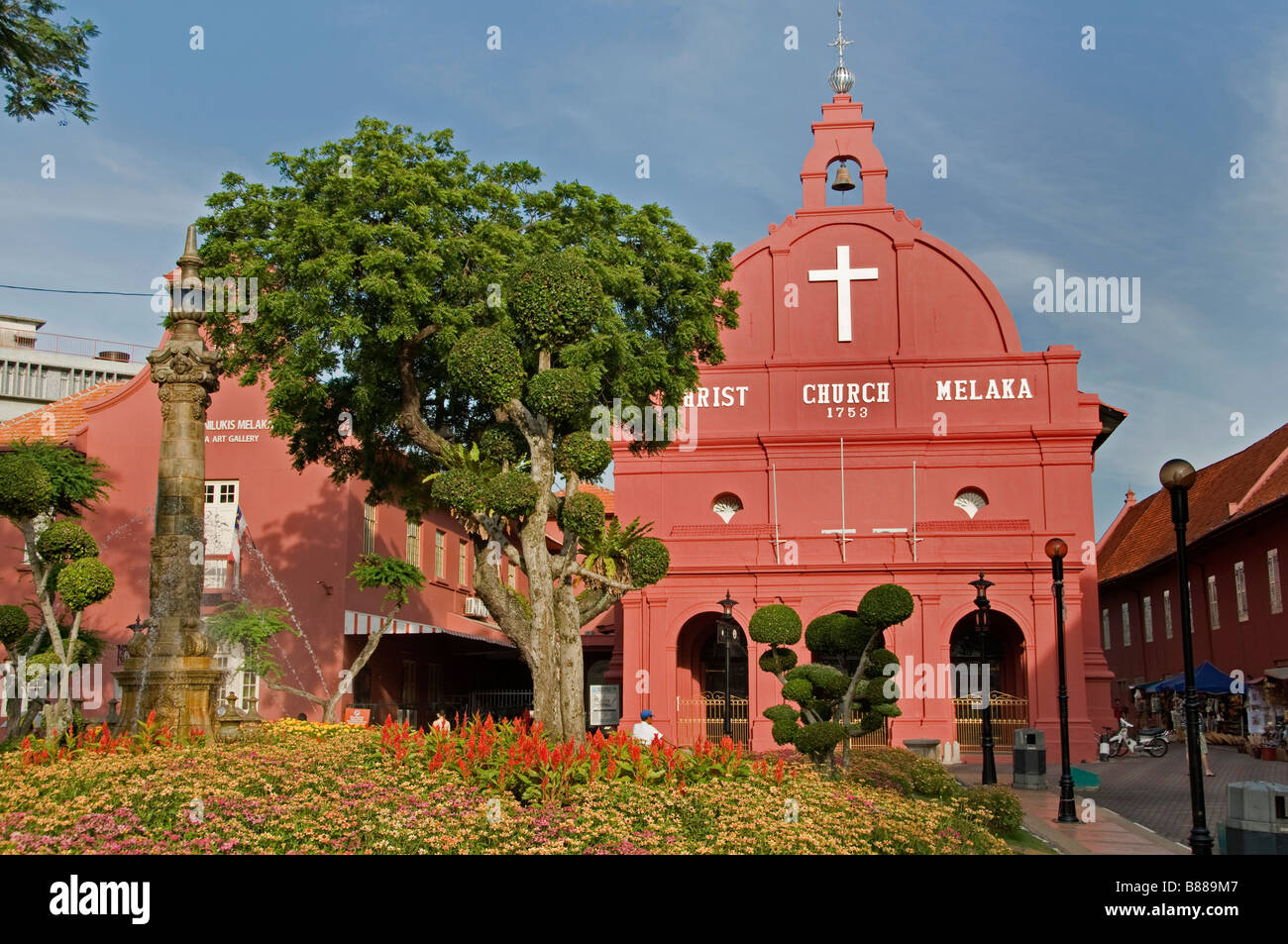 Malacca Malaisie fleurs decorateted Christ Church Banque D'Images