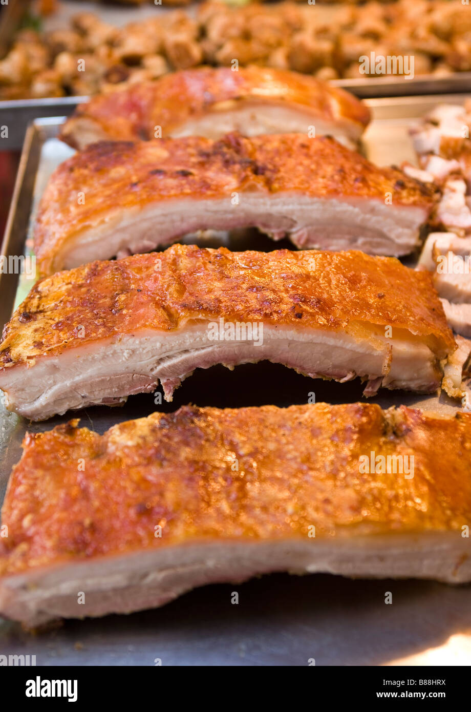 Rôti de porc Food Chatuchak Weekend Market Banque D'Images