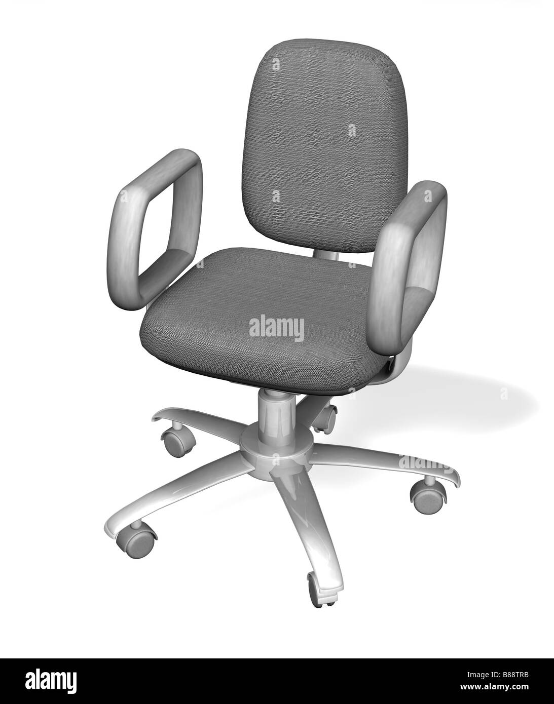 Un blanc stylisé chaise de bureau 3D'objet 3D créé spécialement pour cette série d'illustrations de l'artiste Banque D'Images