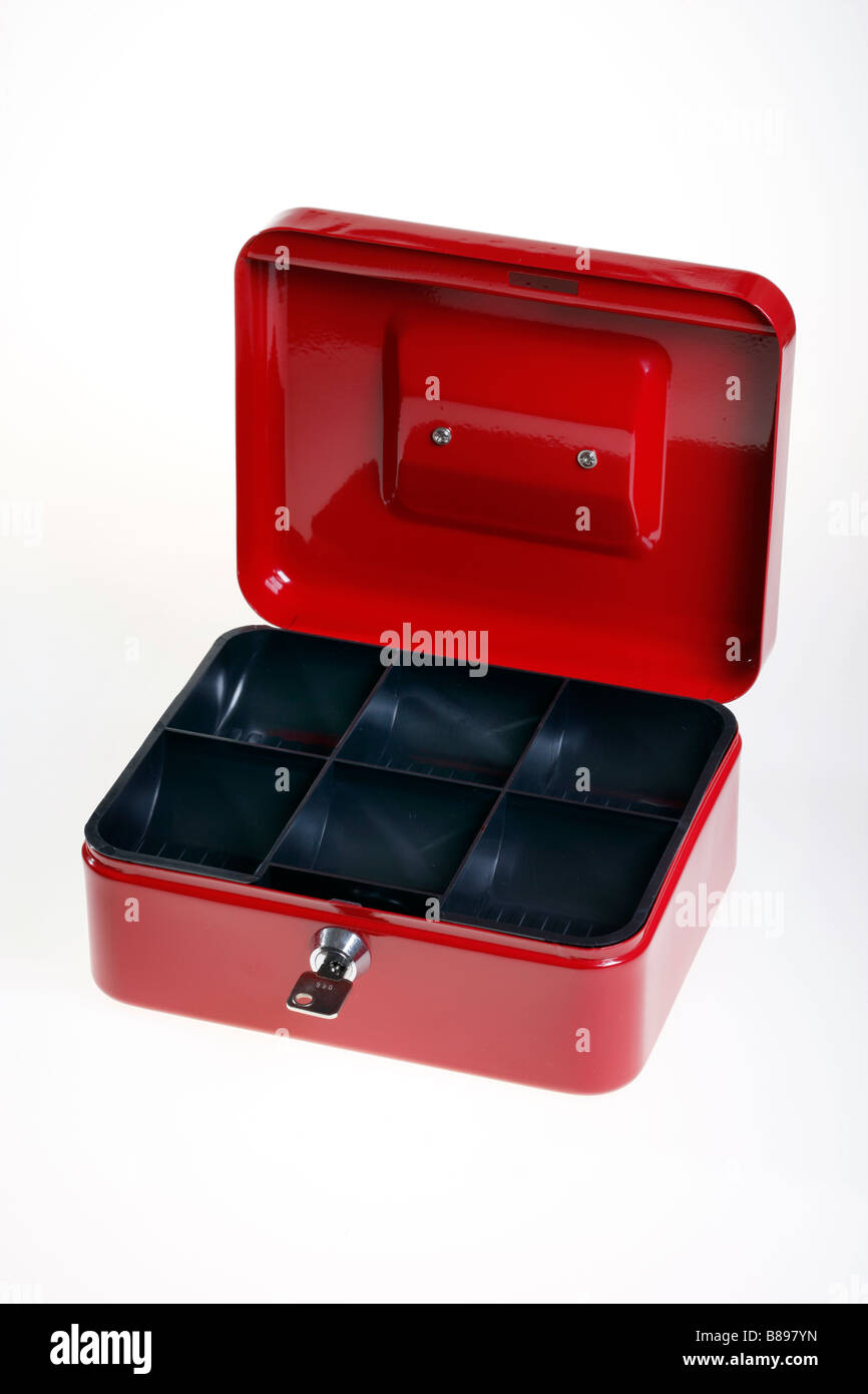 Coffret-caisse rouge. Banque D'Images