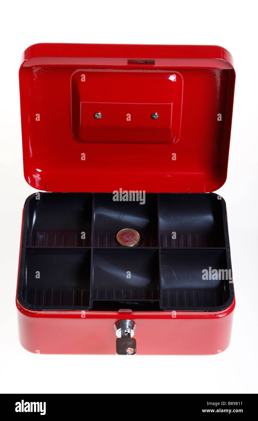 Coffret-caisse rouge. Banque D'Images