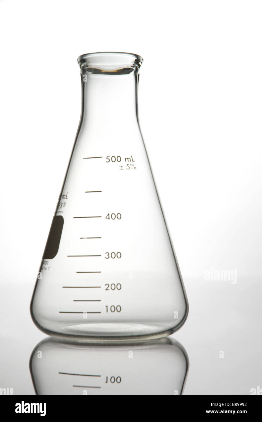 Flacon en verre science lab Banque D'Images