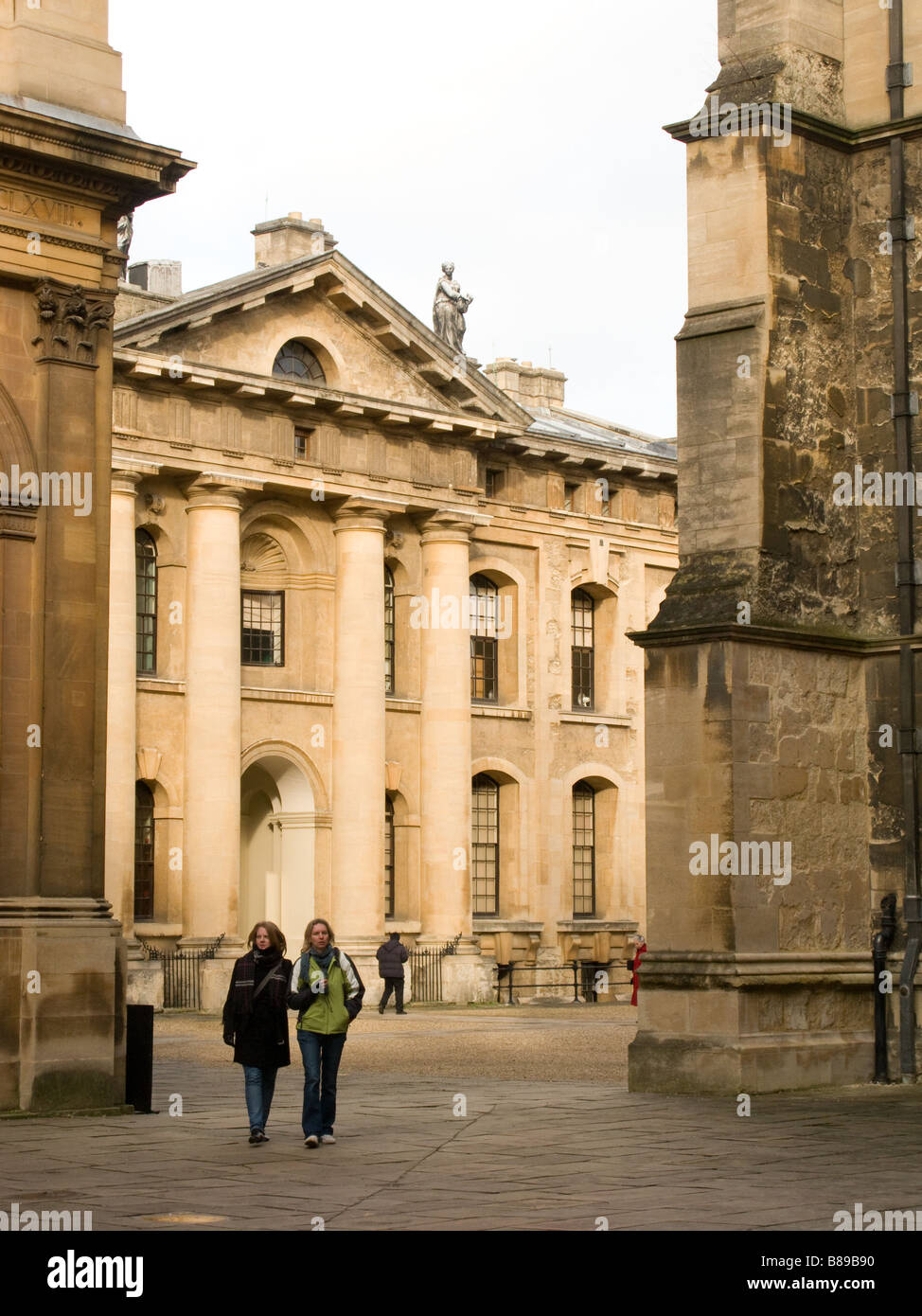 Bodleian Library, Oxford University, vue de l'École de divinité Banque D'Images