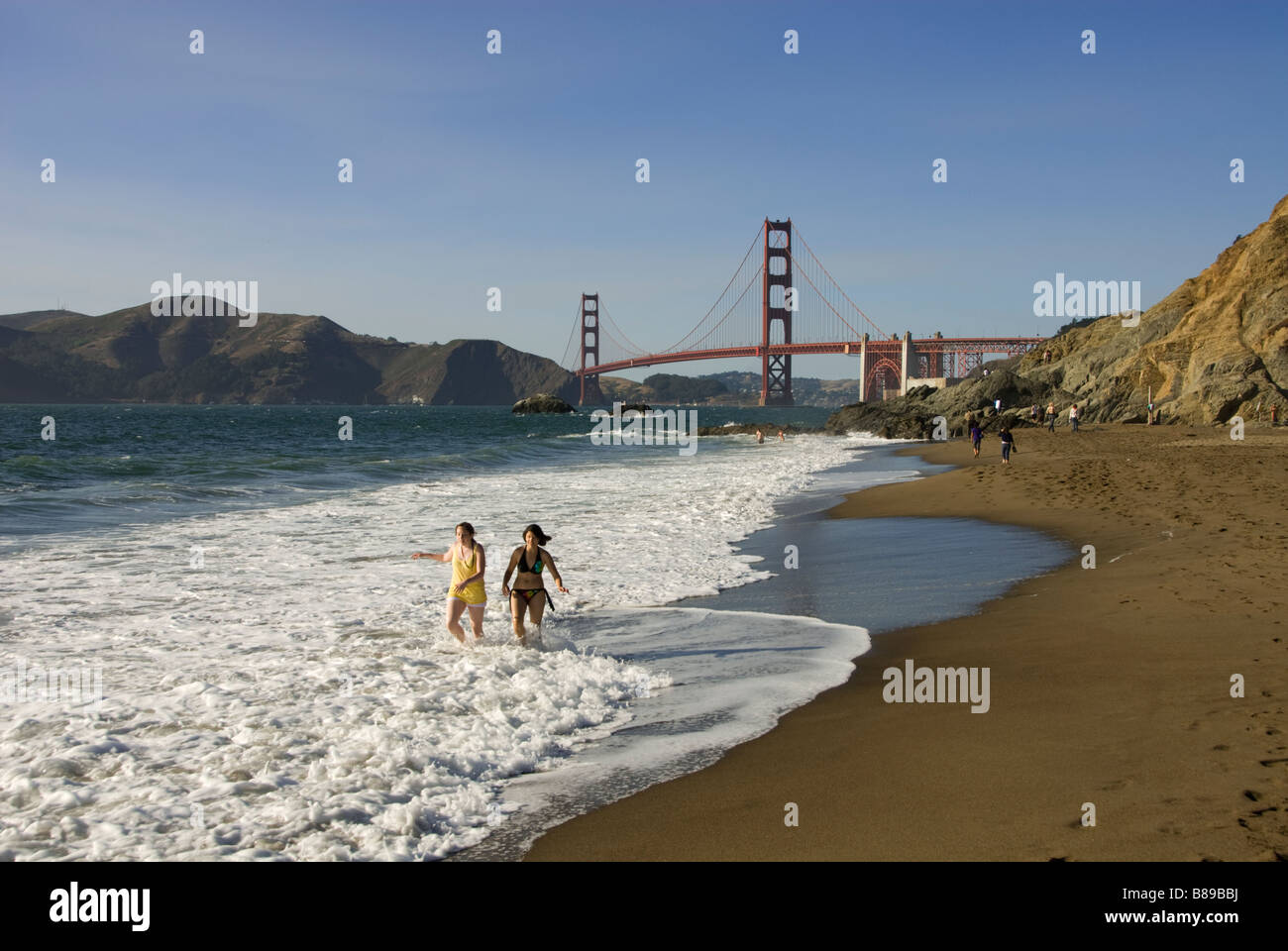 San Francisco Baker Beach avec Golden Gate Bridge en arrière-plan Photo 2 casanf83459 Photo copyright Lee Foster Banque D'Images