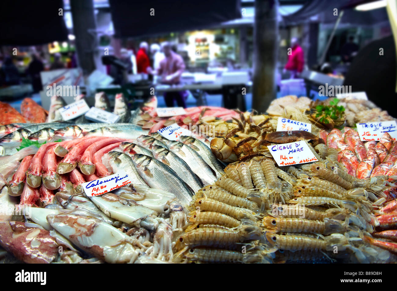 Décrochage du poisson - Marché aux poissons du Rialto de Venise Banque D'Images