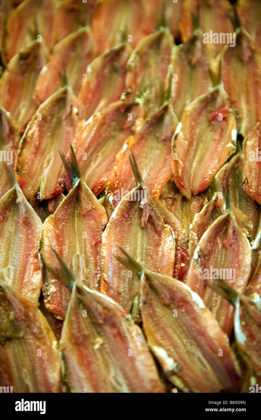 Anchois frais - Marché aux poissons du Rialto de Venise Banque D'Images