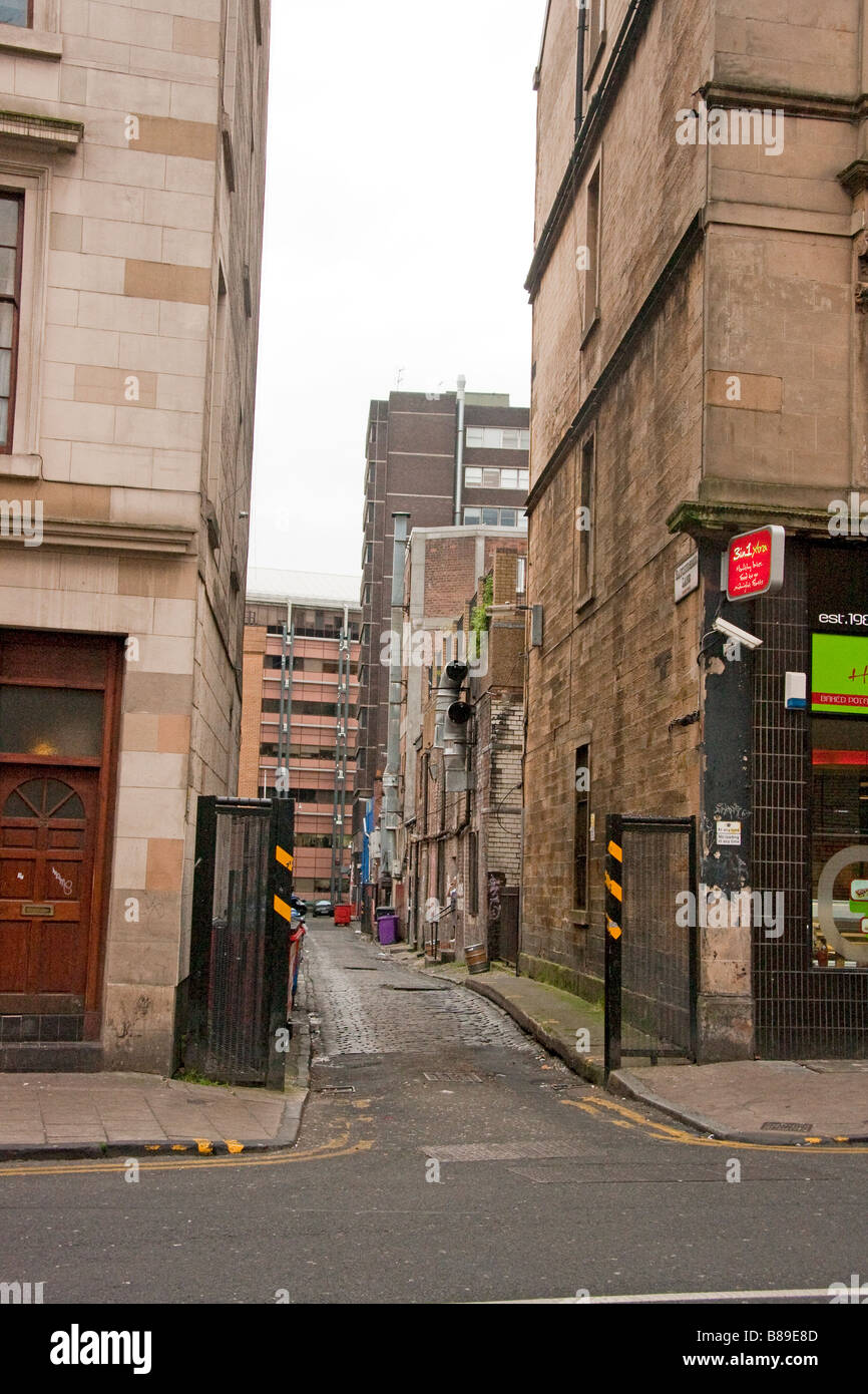 Ruelle pavée dans Charing Cross du centre de Glasgow Banque D'Images