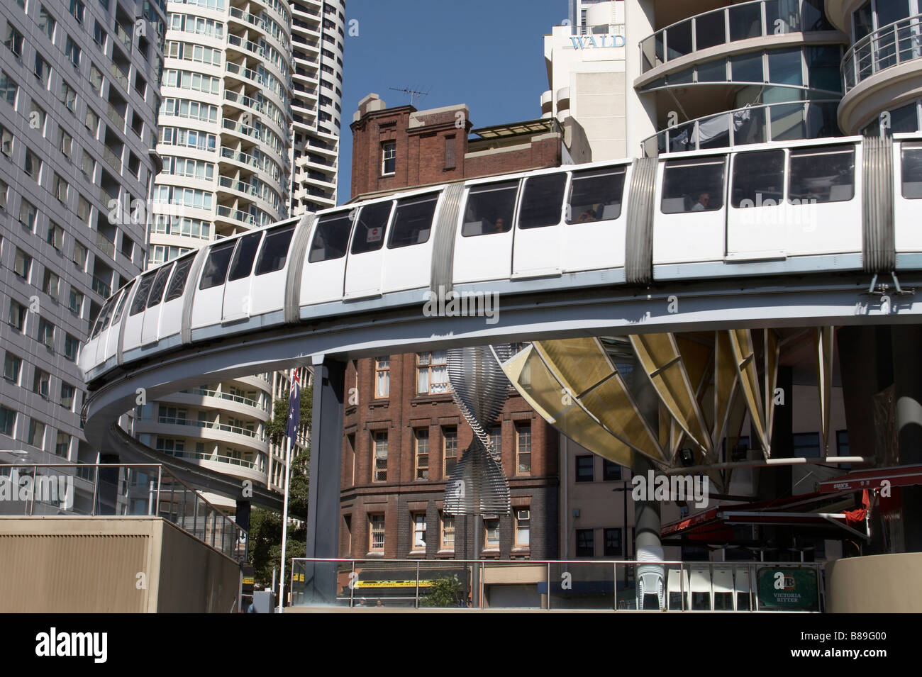 En Monorail, Darling Harbour Sydney Banque D'Images