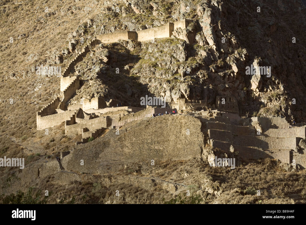 Les ruines Incas à Ollantaytambo, Pérou Banque D'Images