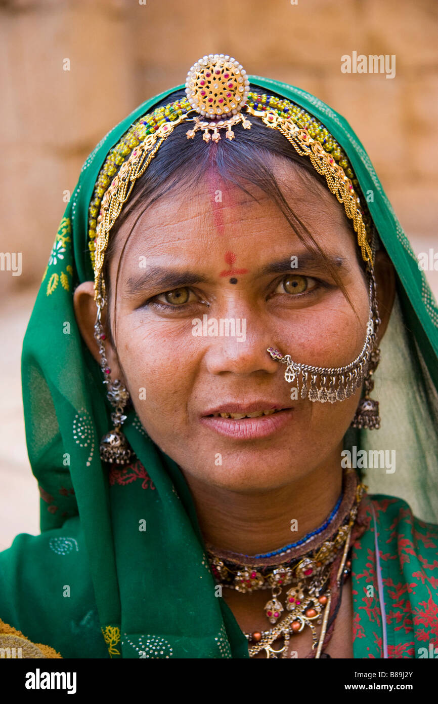 Femme indienne Inde Rajasthan Jaisalmer Banque D'Images