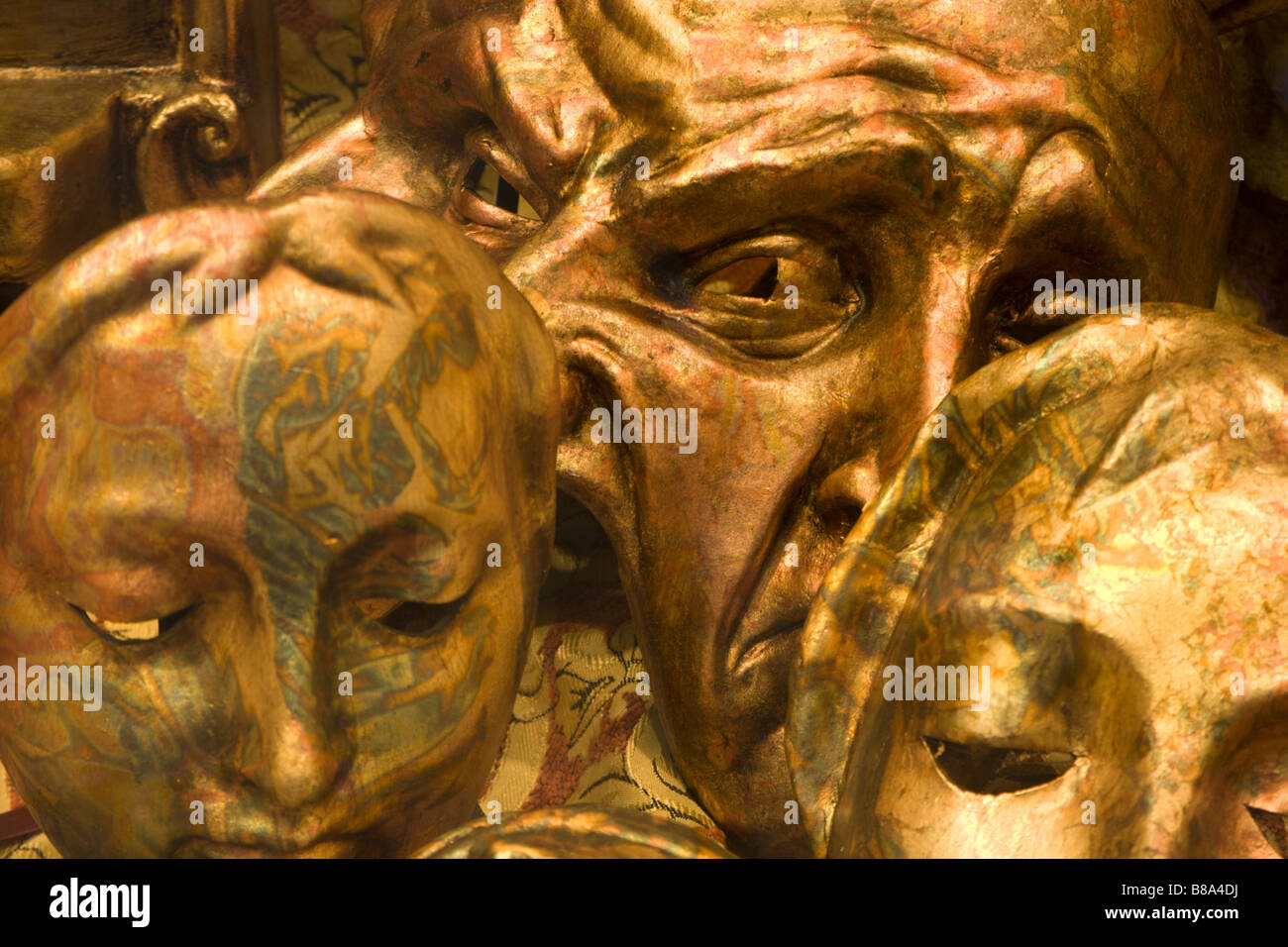 Les masques d'or de Venise Banque D'Images