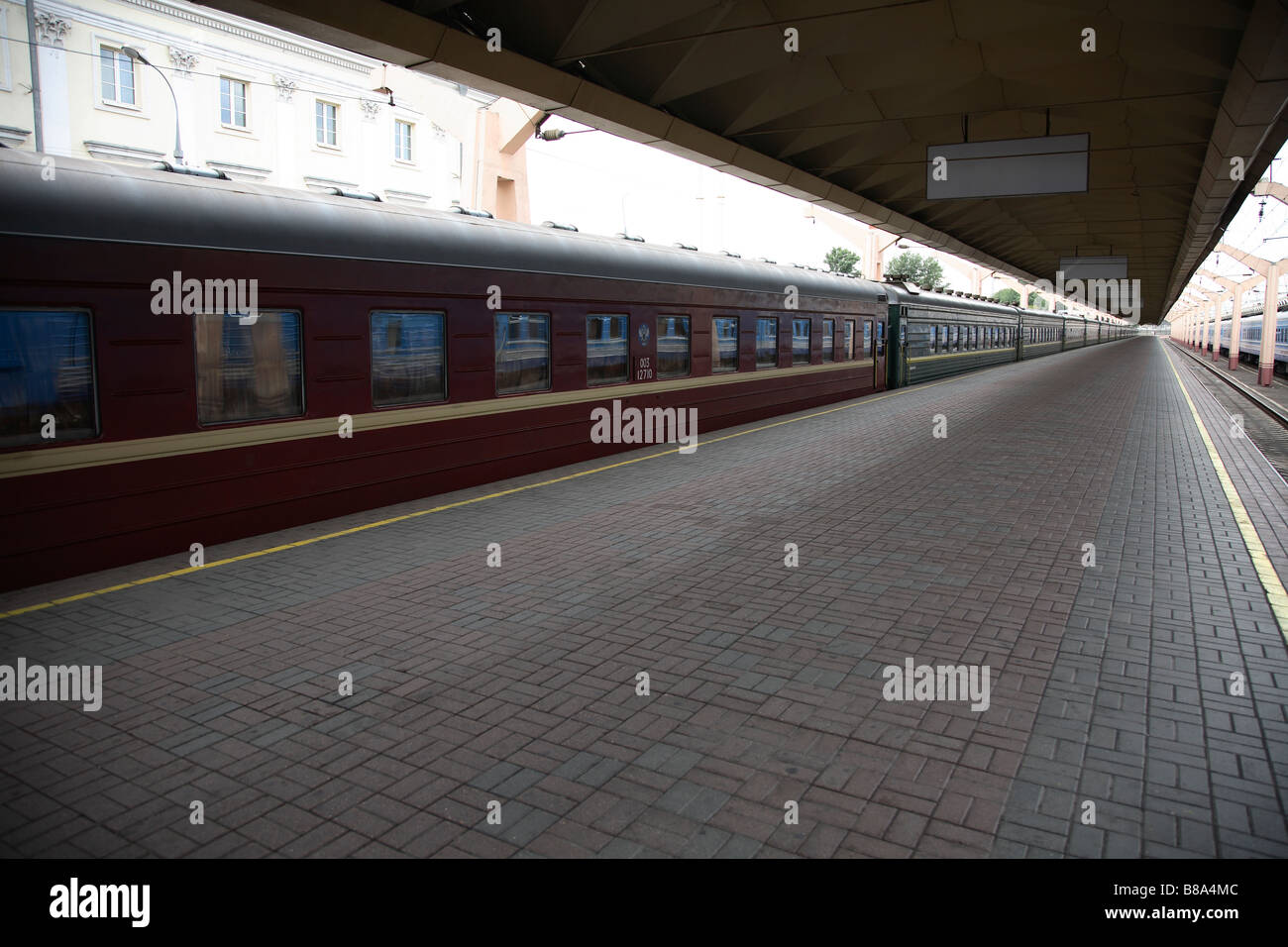 La Russie, Moscou,gare Leningradskiy, Trains Banque D'Images