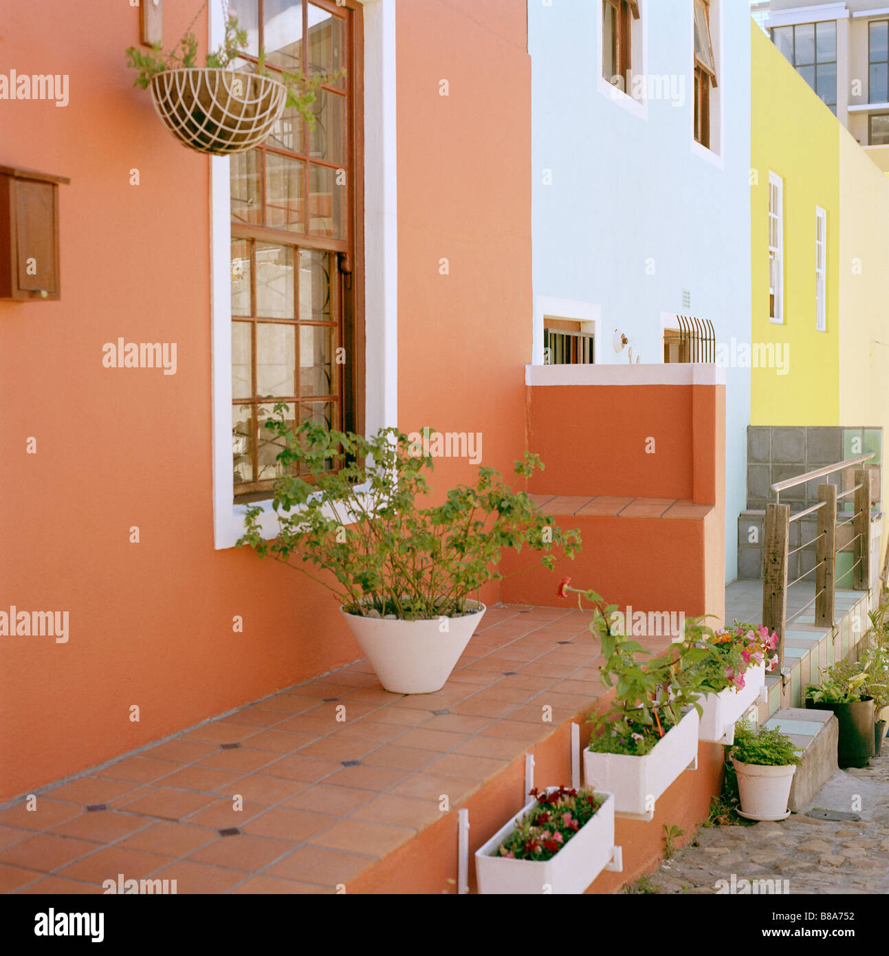 Logement coloré à bo kaap à Cape Town en Afrique du Sud, en Afrique sub-saharienne. couleur couleur chambre maisons éclatantes architecture bâtiment voyage d'art Banque D'Images