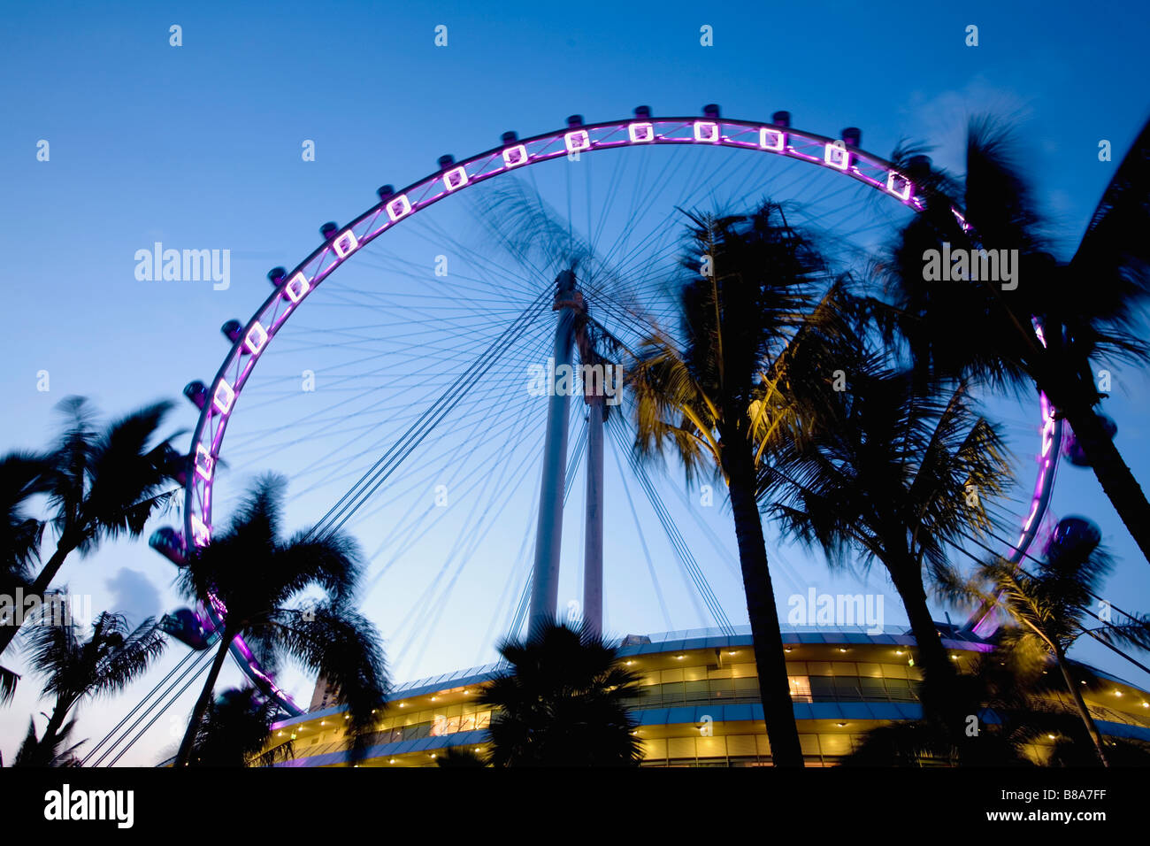 Singapour, Singapore Flyer roue d'observation. Banque D'Images