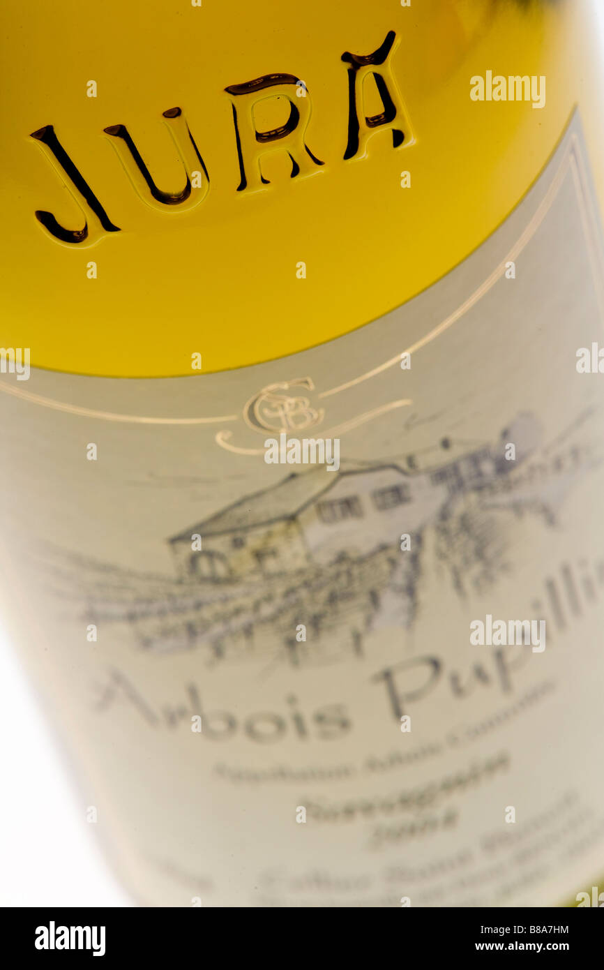 Bouteille de vin s détail Jura France Banque D'Images