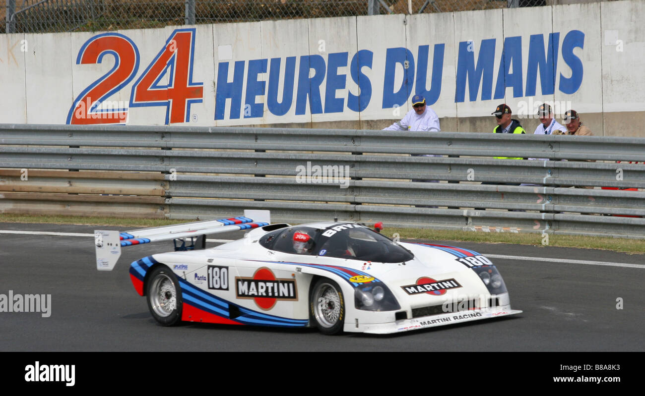 Martini Porsche au Mans course de 24 heures, 2008, France. Banque D'Images