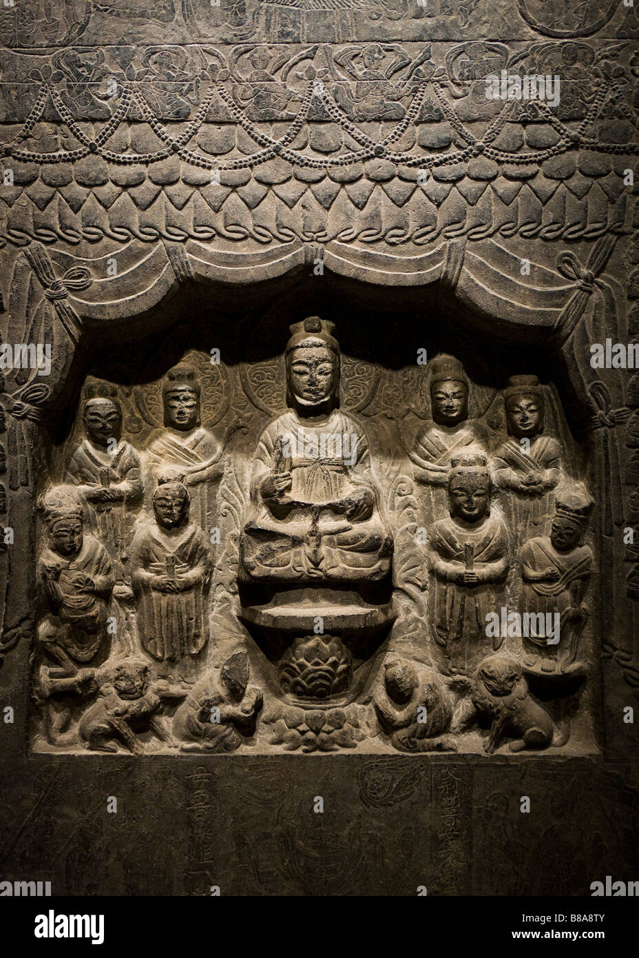 Stèle Taoiste - Chine, dynastie Zhou ca. 572 Banque D'Images