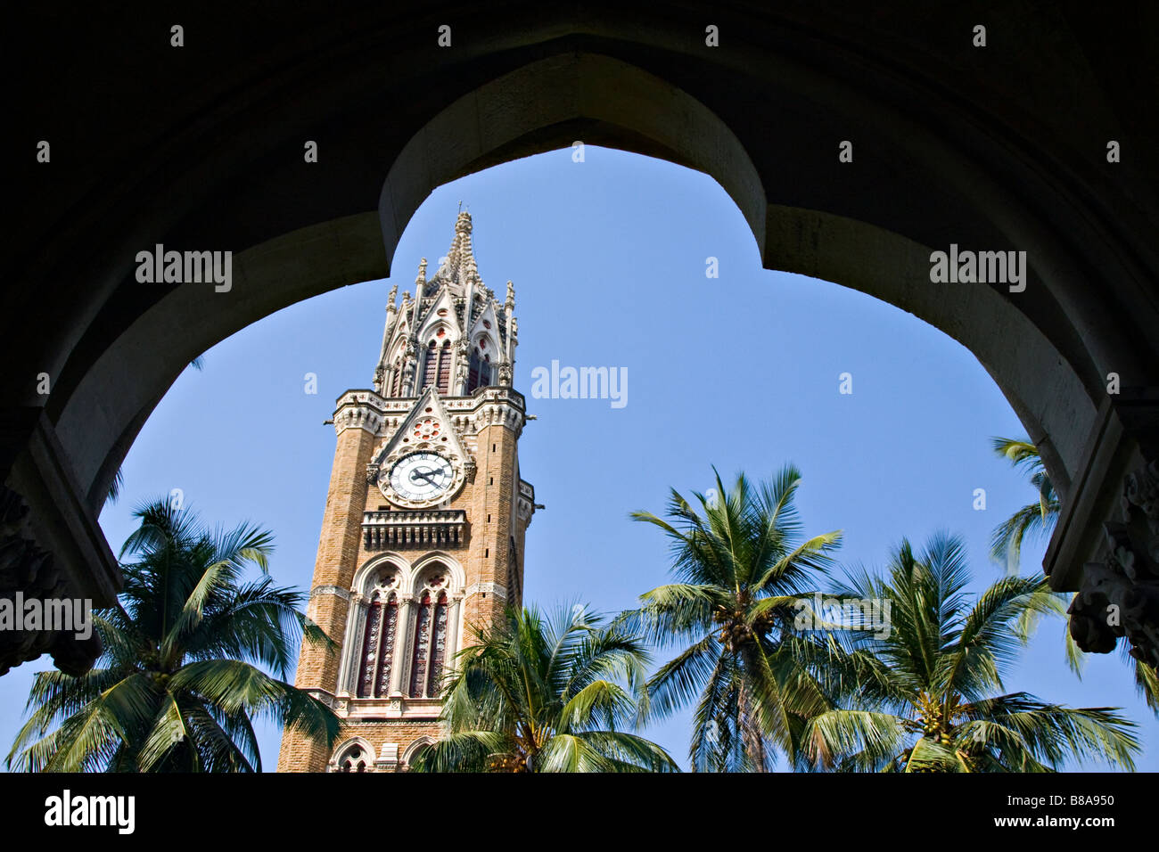 Tour de l'horloge de Rajabai, Université de Mumbai, Inde, Asie, Mahrashtra Banque D'Images