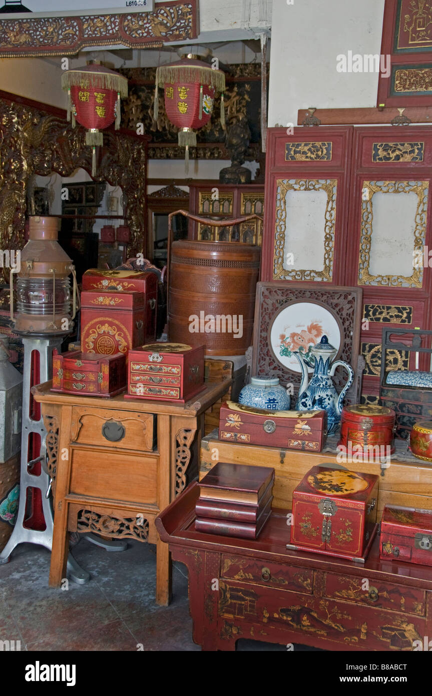 Quartier chinois de Malacca Malaisie Chine Chinese antique shop Banque D'Images