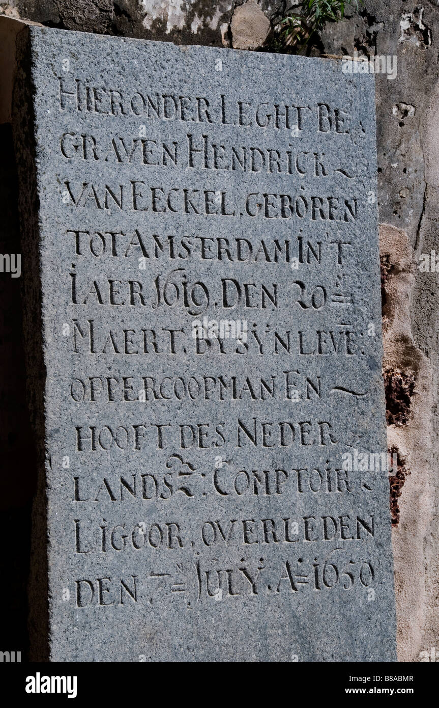 La Malaisie Malacca la ruine de St Paul Church Pauls tombe tombe tombe tombe hollandais hollande Pays-Bas Banque D'Images