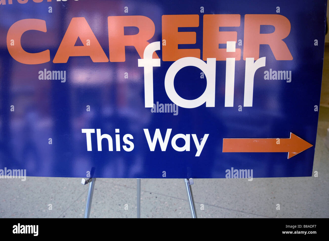 Signe pour CareerBuilder com Job Fair de New York le jeudi 29 janvier 2009 Frances M Roberts Banque D'Images