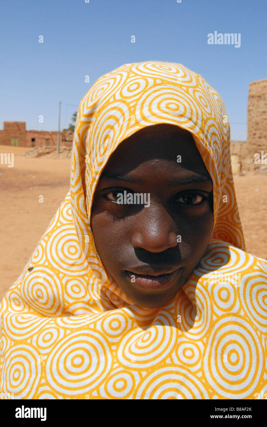 La Mauritanie Chinguetti fille mauritanienne Banque D'Images