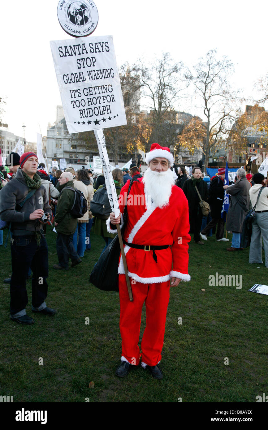 Campagne contre le changement climatique, le climat national mars à Londres le 6 décembre 2008. Banque D'Images