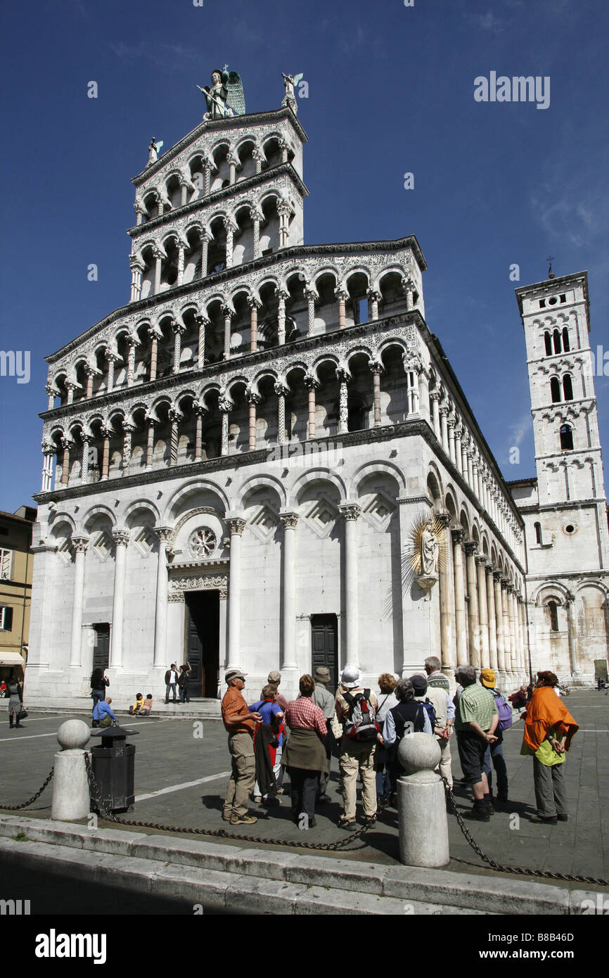 San Michele in Foro, Lucca, Toscane, Italie Banque D'Images