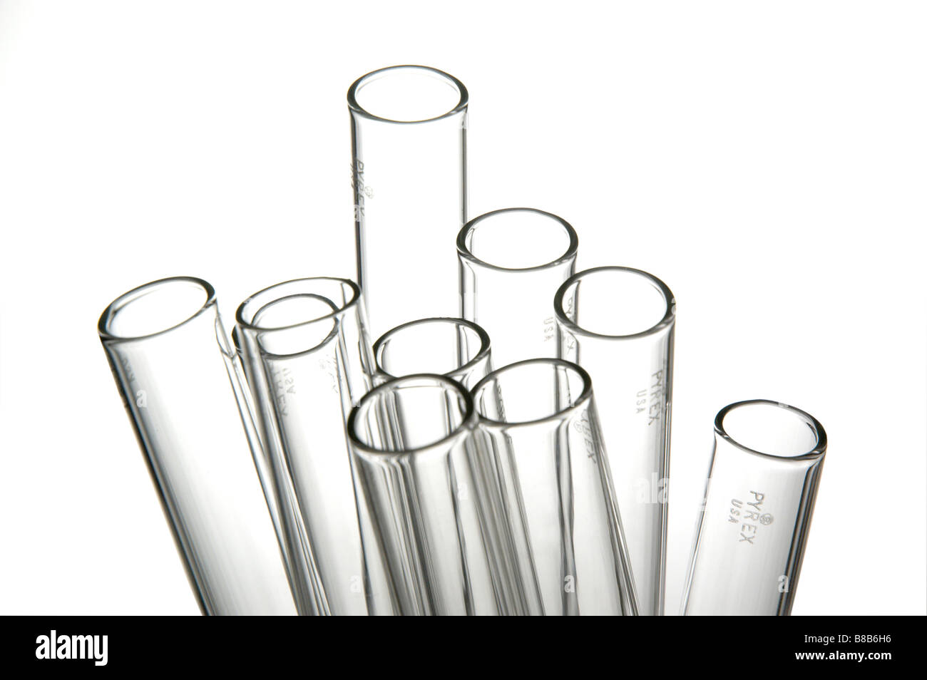 Tubes à essai en verre de groupe Banque D'Images