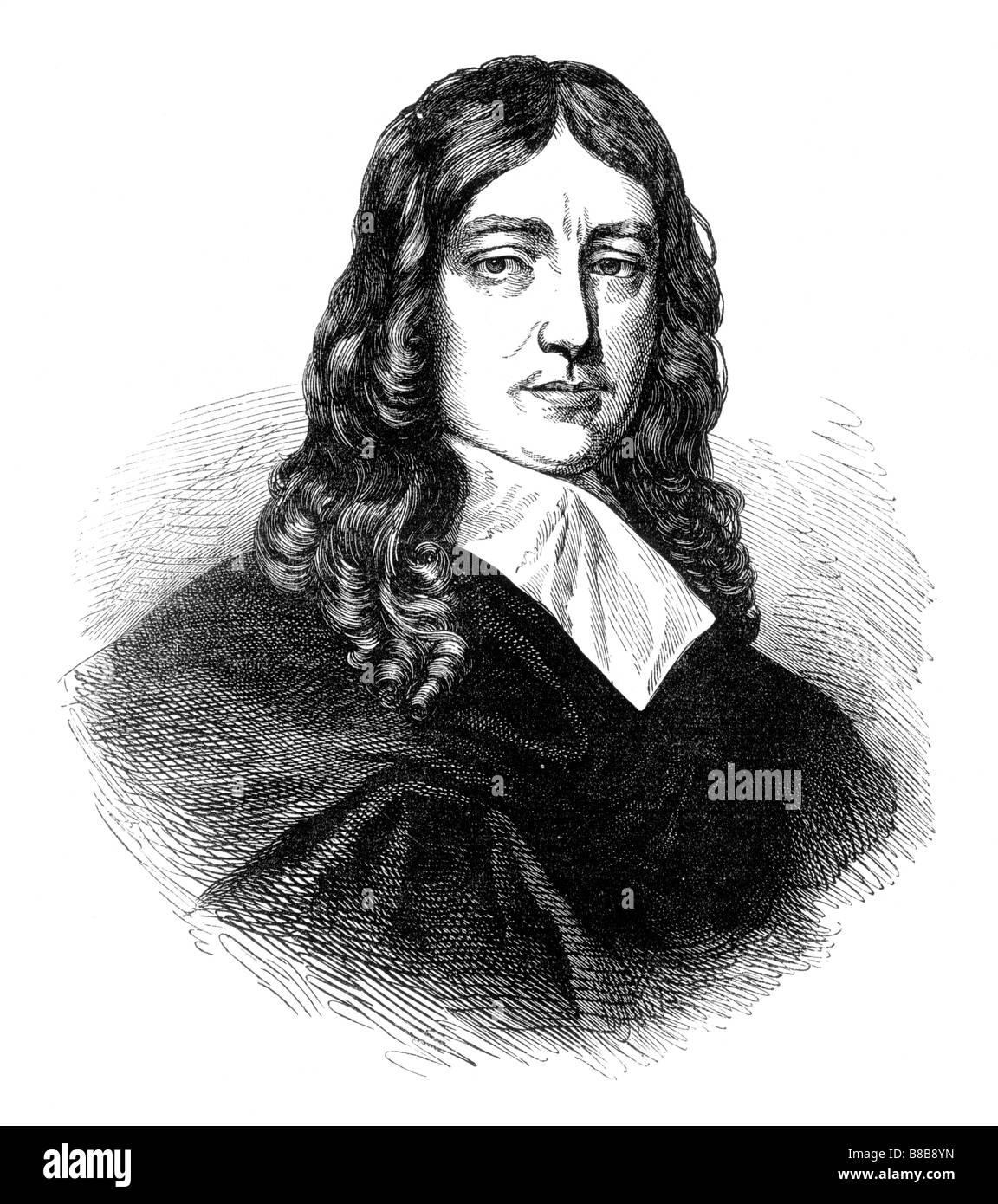 John Milton 1608 à 1674 Portrait du poète anglais Banque D'Images
