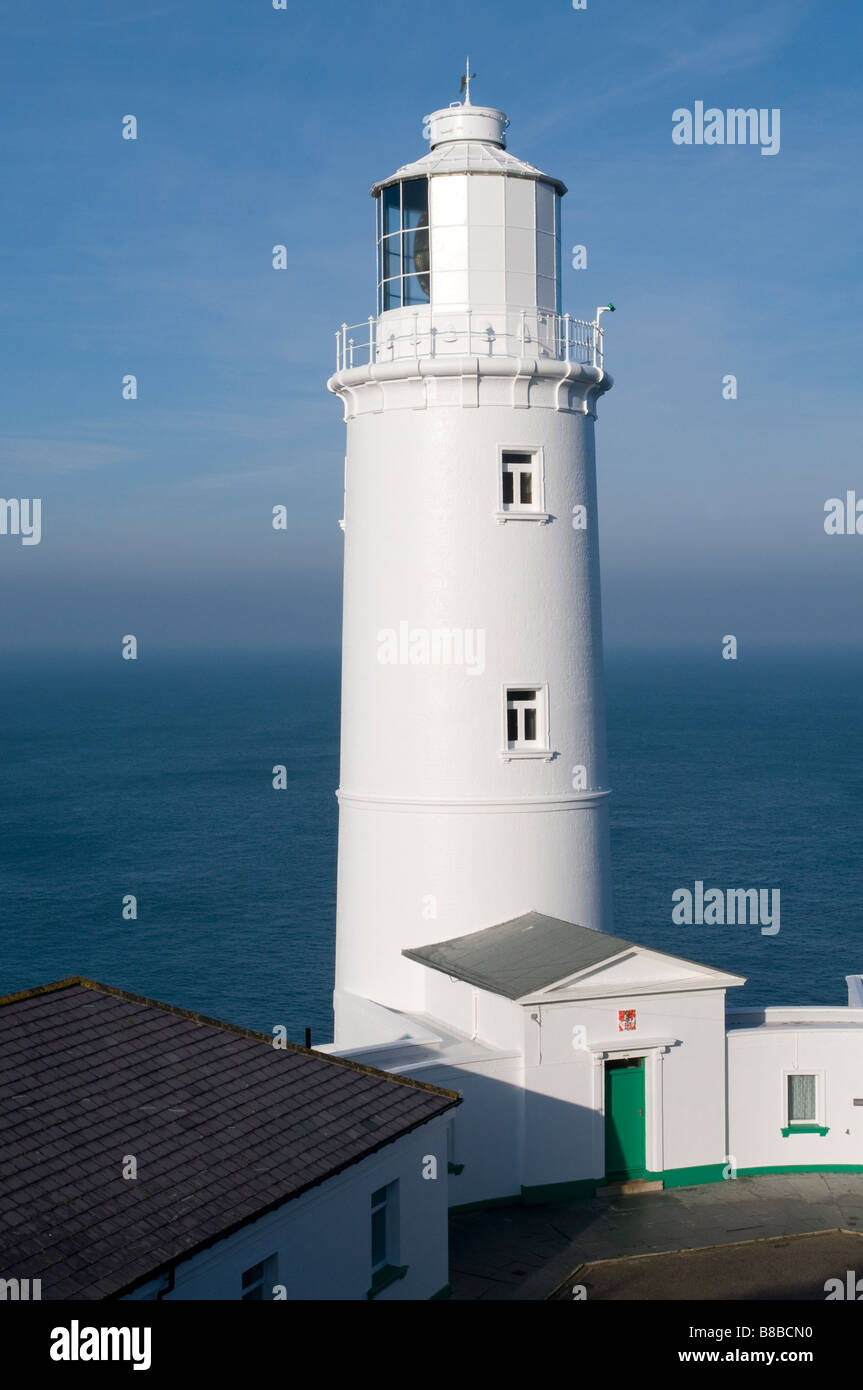 Trevose Head Lighthouse et corne de brume, Padstow, Cornwall, UK. Banque D'Images