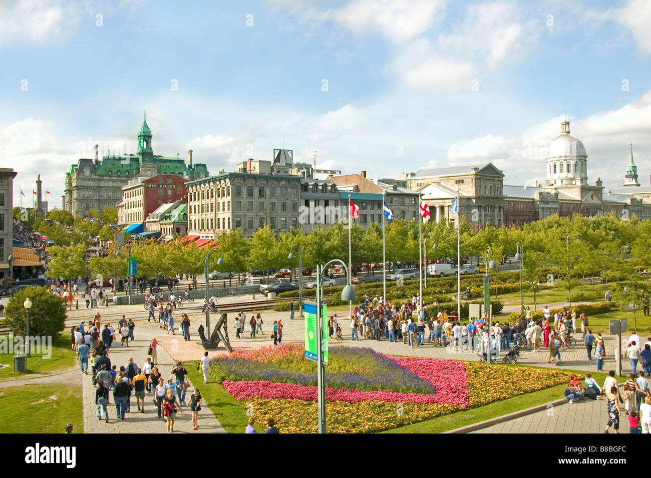 Sommaire La Place Jacques-Cartier, Vieux Montréal, Québec Banque D'Images