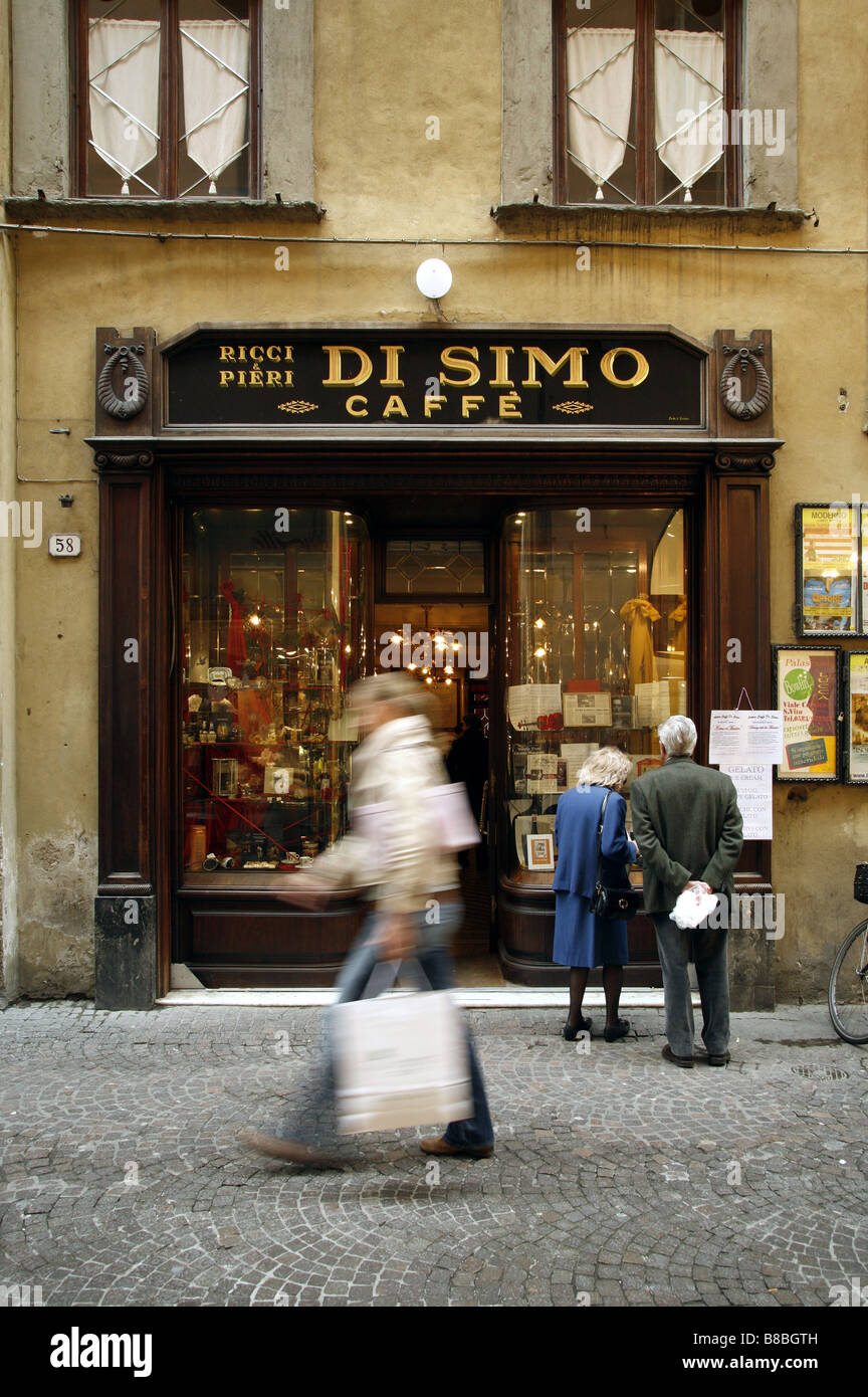 Antico Caffè di Simo, Lucca, Toscane, Italie Banque D'Images