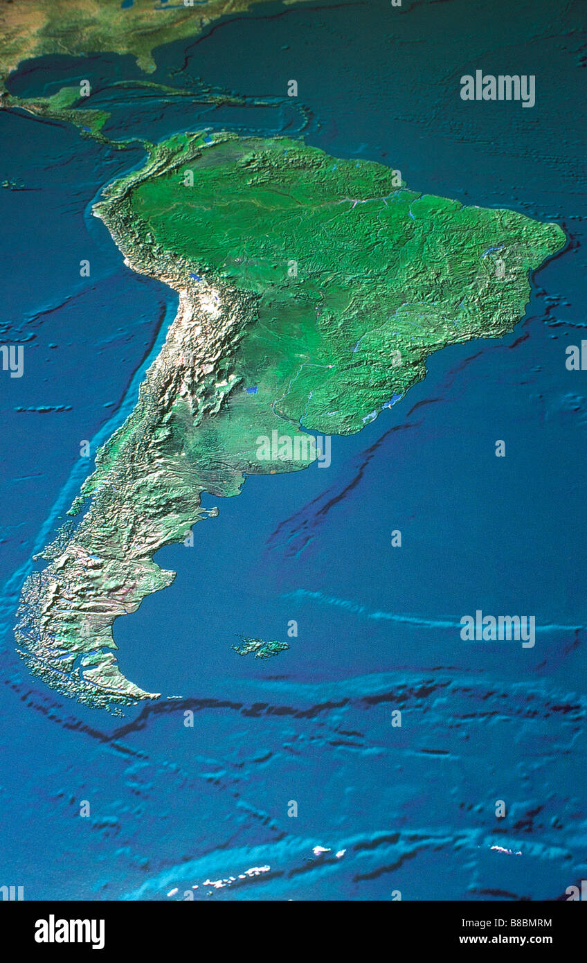 La carte de l'Amérique du Sud Banque D'Images