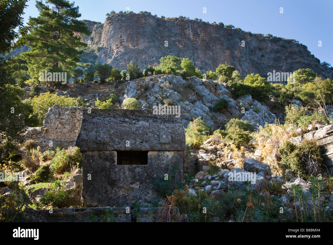 Des tombes lyciennes à Pinara en Turquie Banque D'Images
