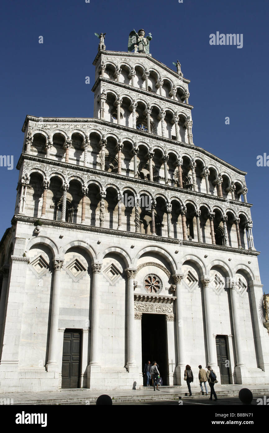 San Michele in Foro, Lucca, Toscane, Italie Banque D'Images