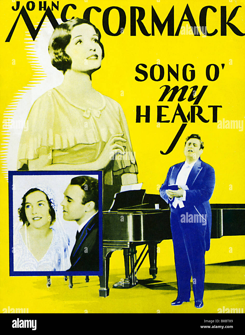 O mon Cœur chanson publicité brochure 1930 le film encore de romance avec John McCormack et Maureen OSullivan Banque D'Images
