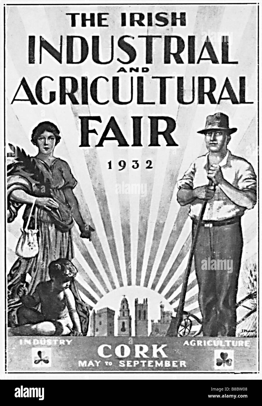 Salon irlandais 1932 publicité pour les secteurs industriel et agricole montrent à Cork Banque D'Images